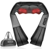 Nekteck Shiatsu Neck Massager with Heat, Electric Deep Tissue Massage Pillow (Carrying Bag)-Black
