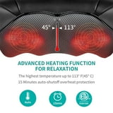 Nekteck Shiatsu Neck Massager with Heat, Electric Deep Tissue Massage Pillow (Carrying Bag)-Black