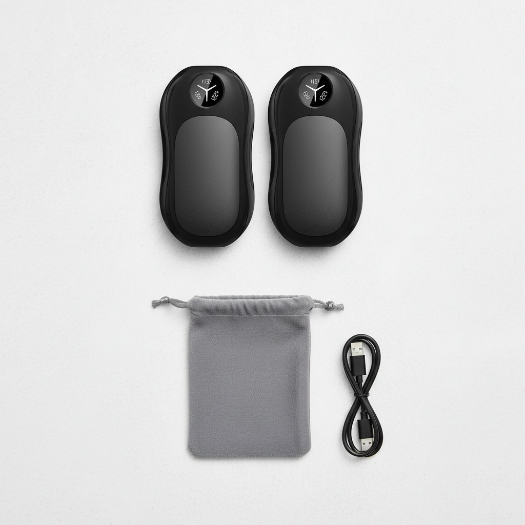 ThermaPocket™ Dual Rechargeable 6000mAh Hand Warmer – Portable, Magnetic & Reusable