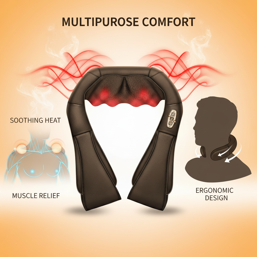 Theravox™ Neck & Back Massager with Heat – Electric Deep Tissue Kneading for Muscle Relief