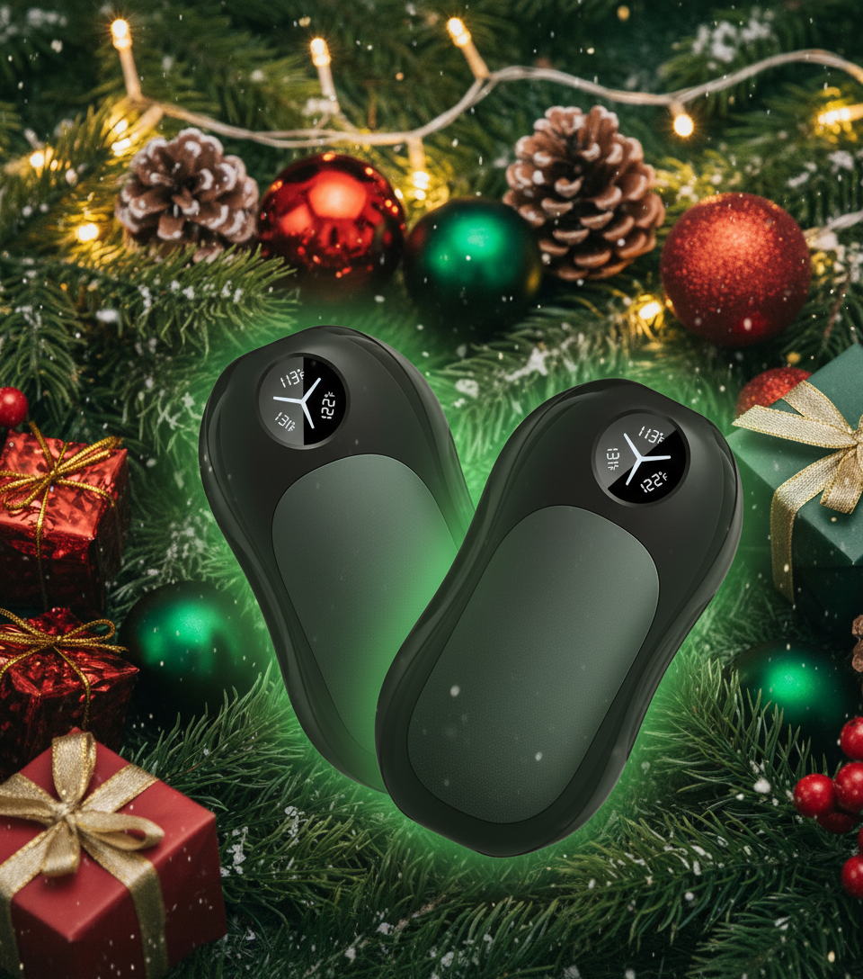 ThermaPocket™ Dual Rechargeable 6000mAh Hand Warmer – Portable, Magnetic & Reusable